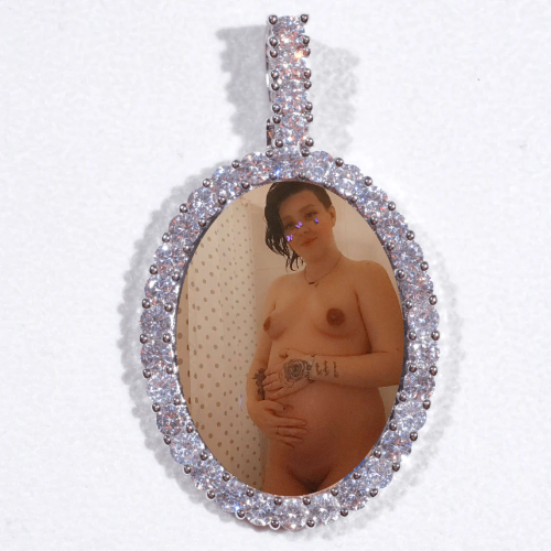 Large 3D Oval Custom Picture Pendant