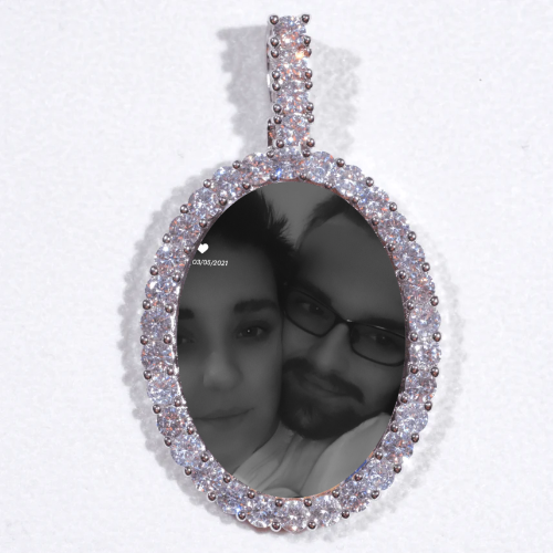 Large 3D Oval Custom Picture Pendant