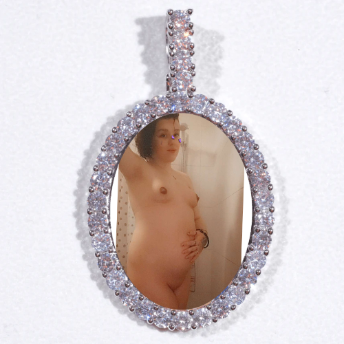 Large 3D Oval Custom Picture Pendant