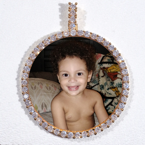 LARGE 3D CIRCLE CUSTOM PICTURE PENDANT