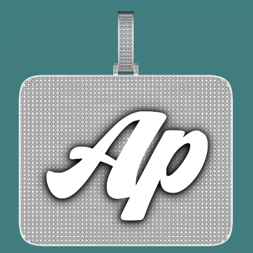 CUSTOM LETTER NECKLACE 3D BIG SQUARE