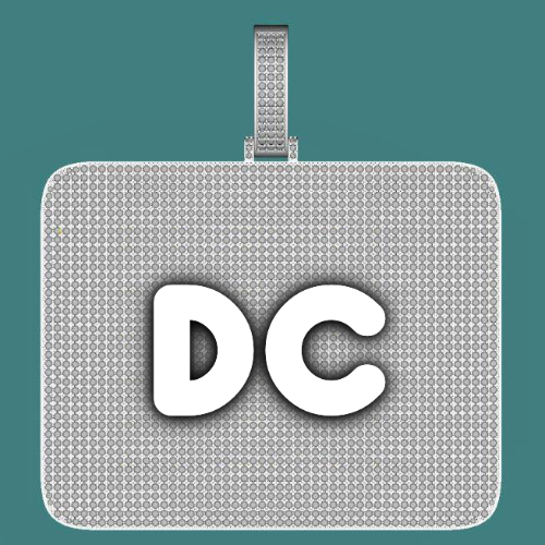 CUSTOM LETTER NECKLACE 3D BIG SQUARE