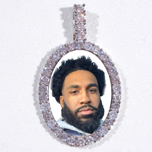 Large 3D Oval Custom Picture Pendant