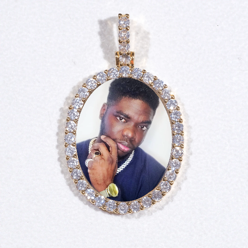 3D Oval Custom Picture Pendant