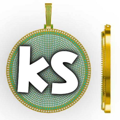CUSTOM LETTER NECKLACE 3D BIG DISC