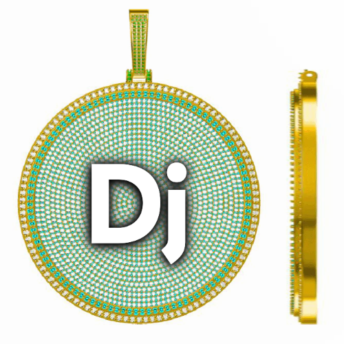 CUSTOM LETTER NECKLACE 3D BIG DISC