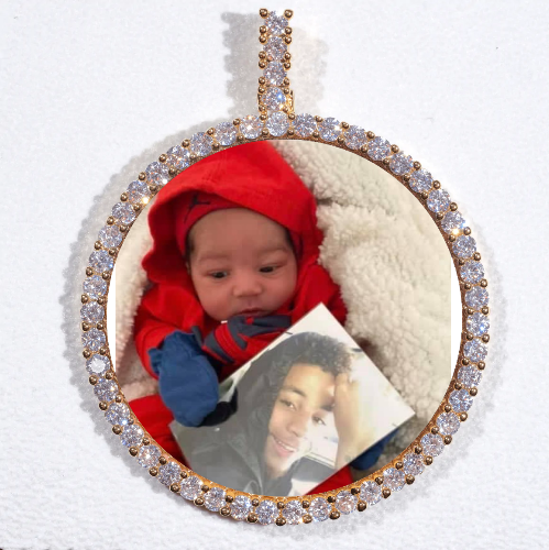 LARGE 3D CIRCLE CUSTOM PICTURE PENDANT