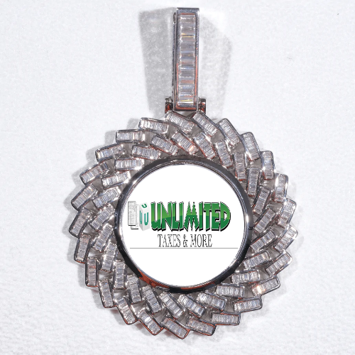 Large 3D Baguette Custom Picture Pendant