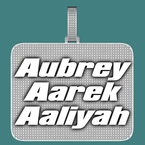 CUSTOM LETTER NECKLACE 3D BIG SQUARE