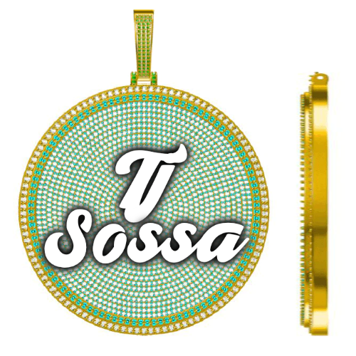 CUSTOM LETTER NECKLACE 3D BIG DISC