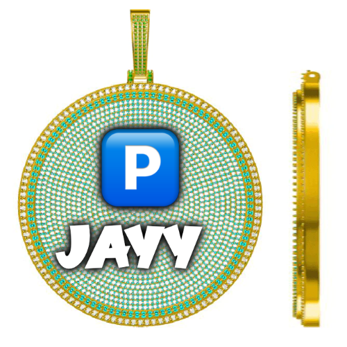 CUSTOM LETTER NECKLACE 3D BIG DISC