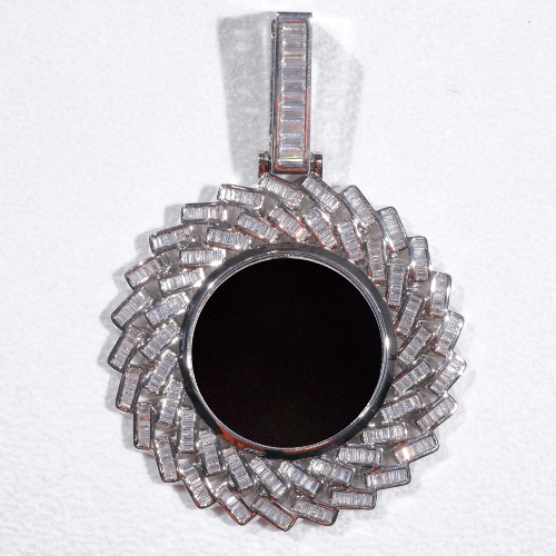 Large 3D Baguette Custom Picture Pendant