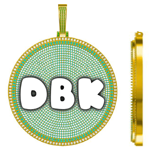 CUSTOM LETTER NECKLACE 3D BIG DISC