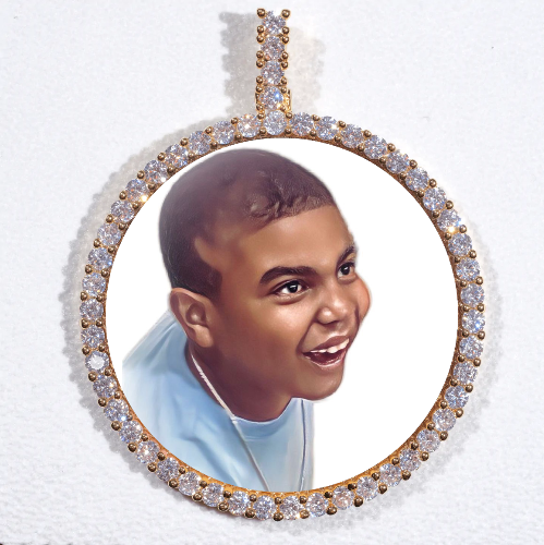 LARGE 3D CIRCLE CUSTOM PICTURE PENDANT