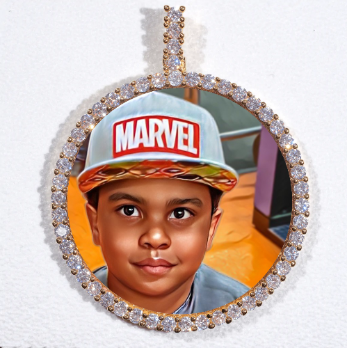 LARGE 3D CIRCLE CUSTOM PICTURE PENDANT