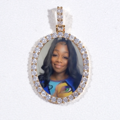 3D Oval Custom Picture Pendant