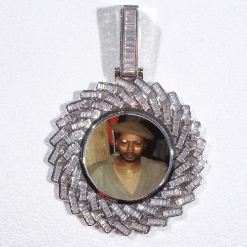 Large 3D Baguette Custom Picture Pendant