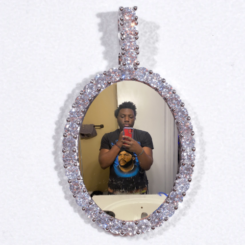 Large 3D Oval Custom Picture Pendant