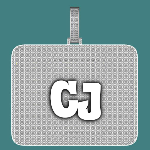 CUSTOM LETTER NECKLACE 3D BIG SQUARE