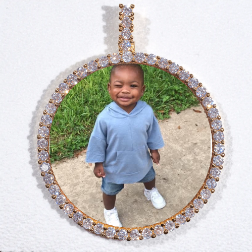 LARGE 3D CIRCLE CUSTOM PICTURE PENDANT