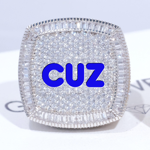 CUSTOM LETTER 3D ICED RING
