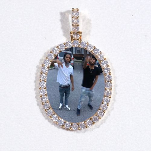 3D Oval Custom Picture Pendant