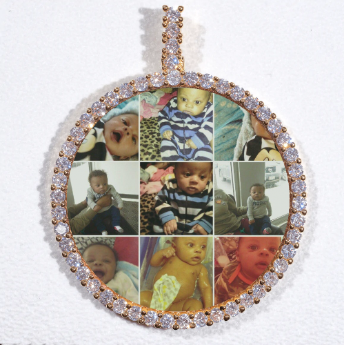 LARGE 3D CIRCLE CUSTOM PICTURE PENDANT