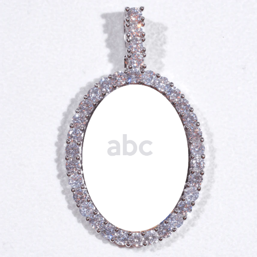 Large 3D Oval Custom Picture Pendant