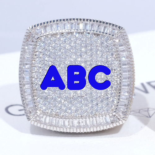 CUSTOM LETTER 3D ICED RING