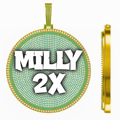 CUSTOM LETTER NECKLACE 3D BIG DISC