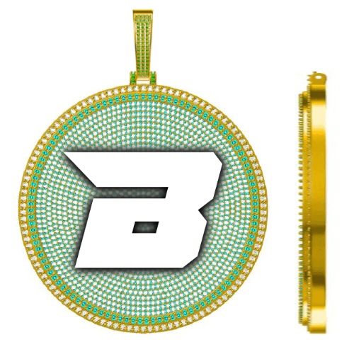 CUSTOM LETTER NECKLACE 3D BIG DISC