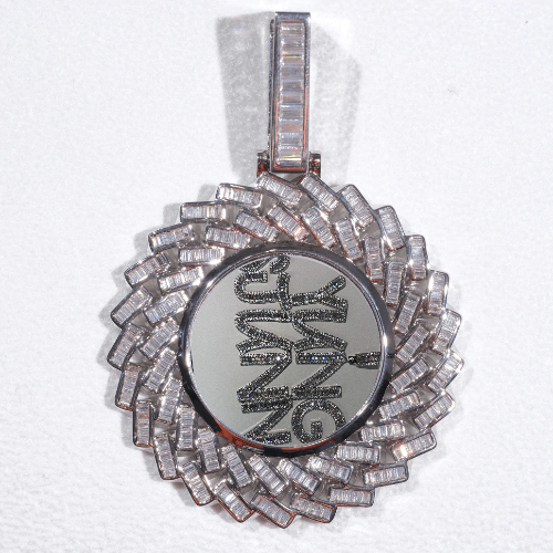 Large 3D Baguette Custom Picture Pendant