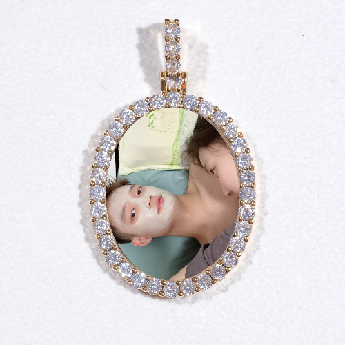 3D Oval Custom Picture Pendant