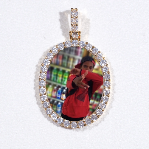3D Oval Custom Picture Pendant