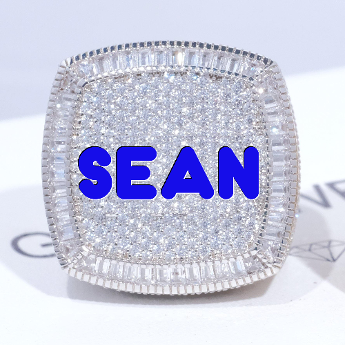 CUSTOM LETTER 3D ICED RING