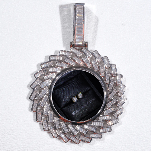 Large 3D Baguette Custom Picture Pendant
