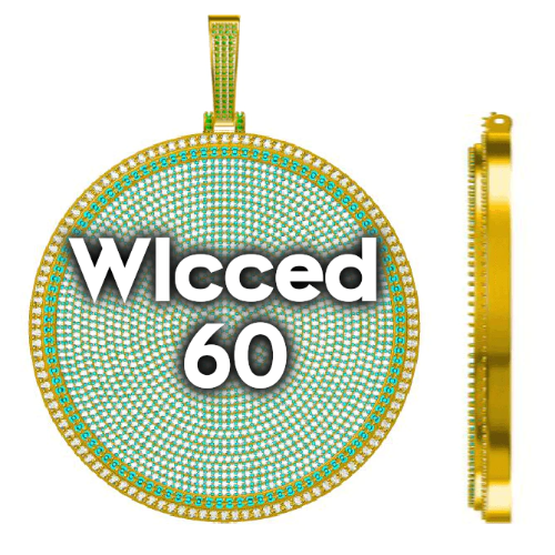 CUSTOM LETTER NECKLACE 3D BIG DISC