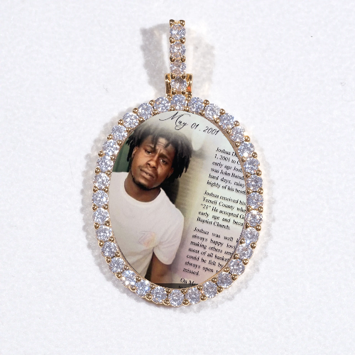 3D Oval Custom Picture Pendant