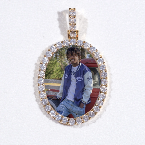 3D Oval Custom Picture Pendant
