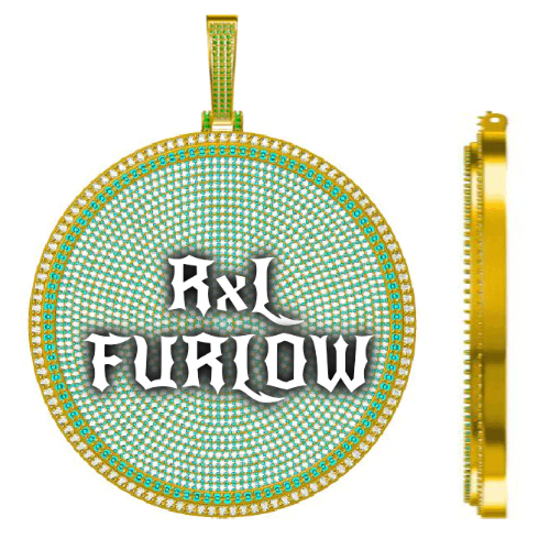 CUSTOM LETTER NECKLACE 3D BIG DISC