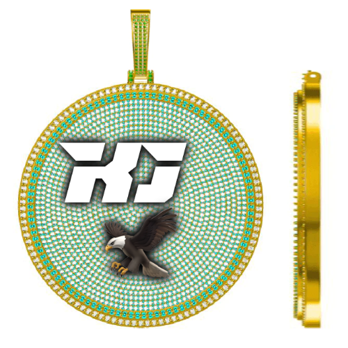 CUSTOM LETTER NECKLACE 3D BIG DISC