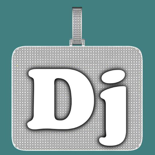 CUSTOM LETTER NECKLACE 3D BIG SQUARE