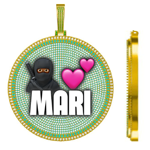 CUSTOM LETTER NECKLACE 3D BIG DISC