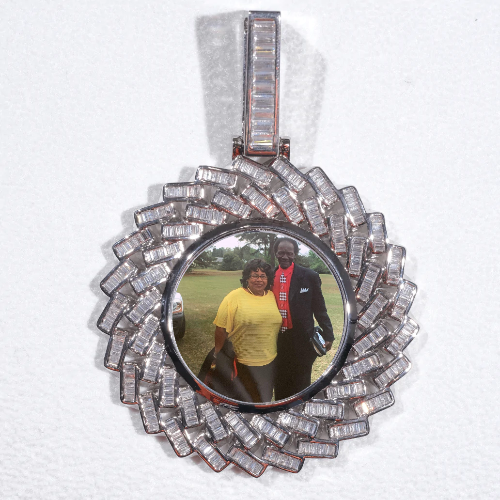 Large 3D Baguette Custom Picture Pendant