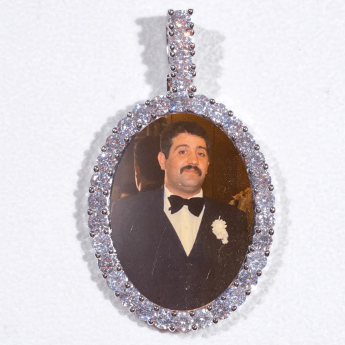 Large 3D Oval Custom Picture Pendant