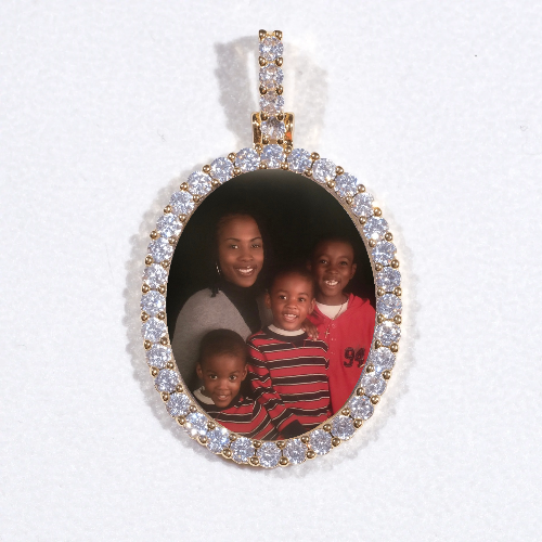 3D Oval Custom Picture Pendant