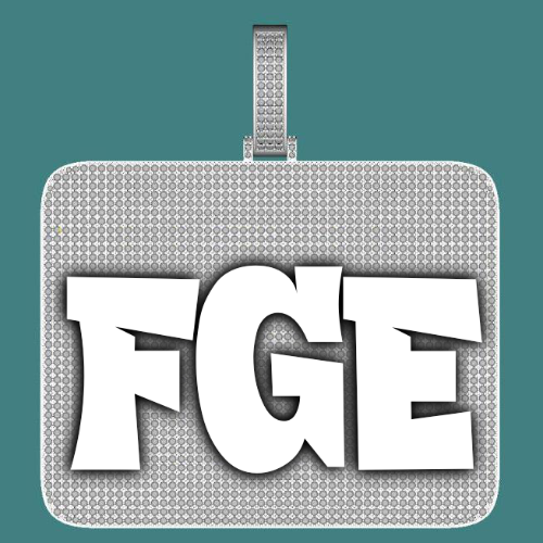 CUSTOM LETTER NECKLACE 3D BIG SQUARE