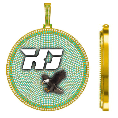 CUSTOM LETTER NECKLACE 3D BIG DISC