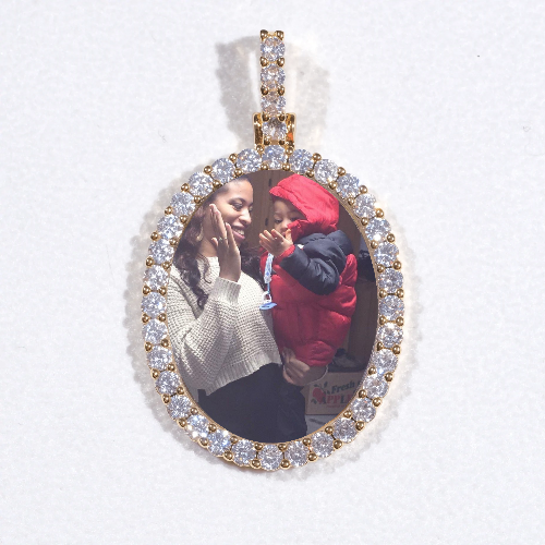 LARGE 3D CIRCLE CUSTOM PICTURE PENDANT