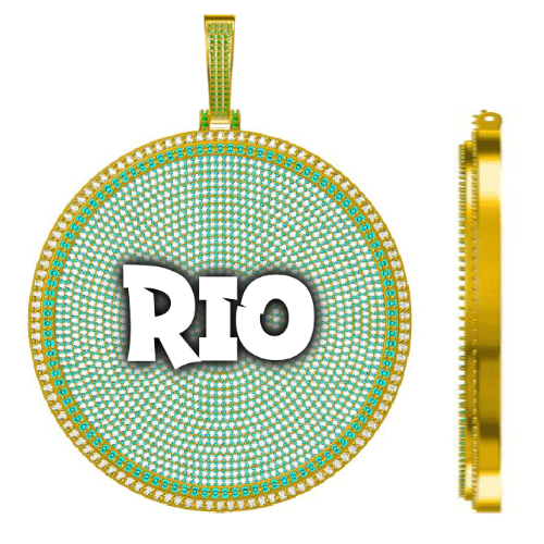 CUSTOM LETTER NECKLACE 3D BIG DISC